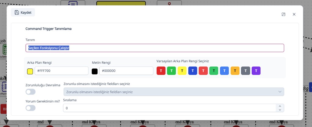 Command trigger tanımlama